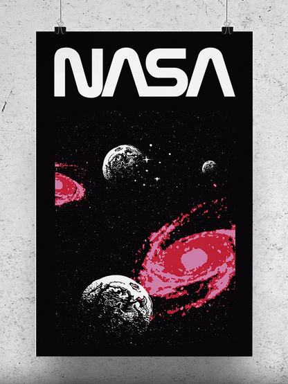 Nasa Space W Pixel Dark Hole Poster -NASA Designs