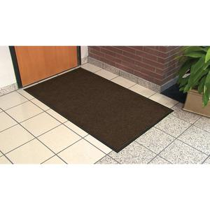 Genuine Joe Gold Dual-Rib Hard Surface Floor Mat - Hard Floor - 60" Length x 36" Width - Polypropylene, Vinyl - Chocolate - 1Each