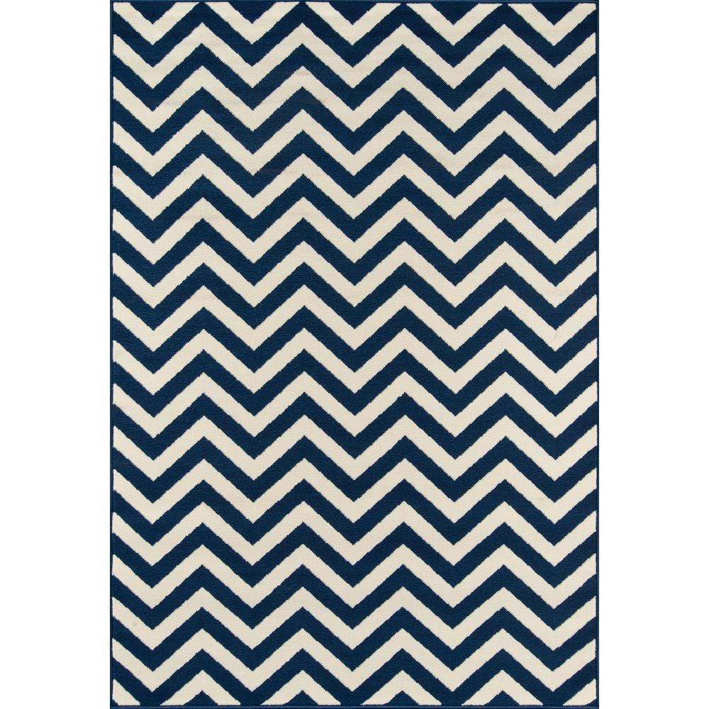 Contemporary Rectangle Area Rug, Navy, 3'11" X 5'7"