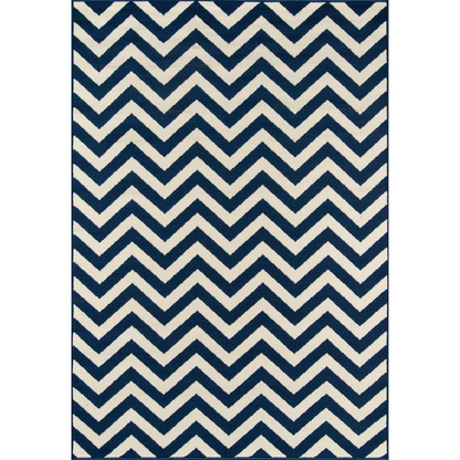 Contemporary Rectangle Area Rug, Navy, 3'11" X 5'7"