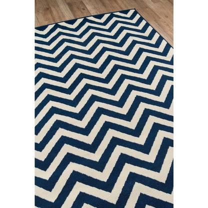 Contemporary Rectangle Area Rug, Navy, 3'11" X 5'7"