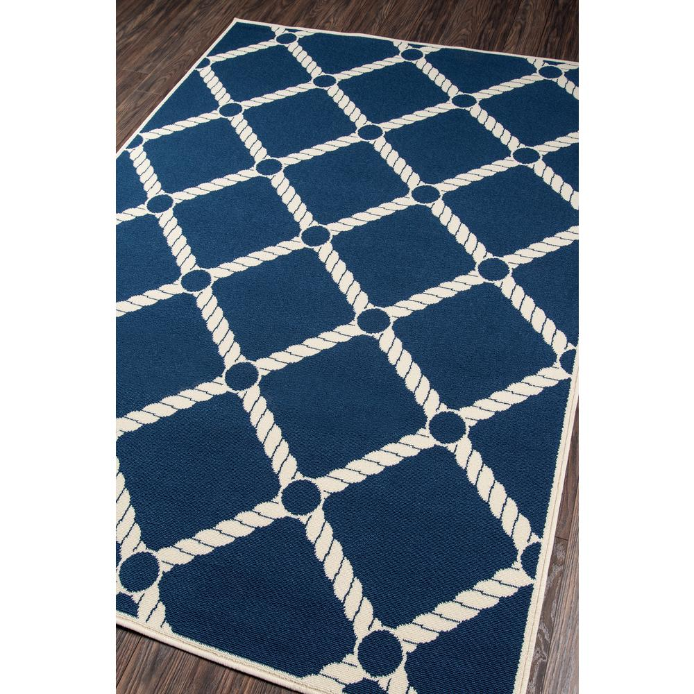 Contemporary Rectangle Area Rug, Navy, 6'7" X 9'6"