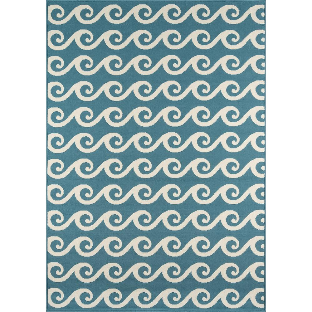 Contemporary Rectangle Area Rug, Blue, 7'10" X 10'10"