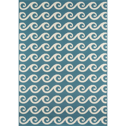 Contemporary Rectangle Area Rug, Blue, 7'10" X 10'10"