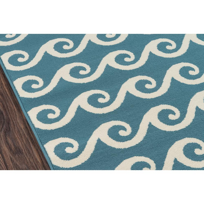 Contemporary Rectangle Area Rug, Blue, 7'10" X 10'10"