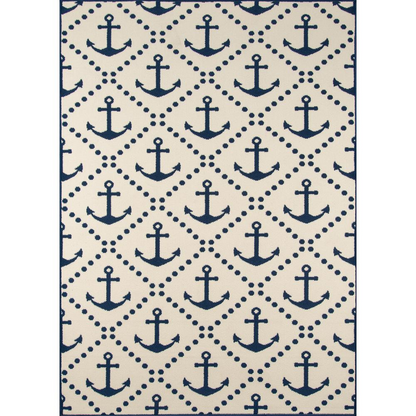 Contemporary Rectangle Area Rug, Ivory, 6'7" X 9'6"