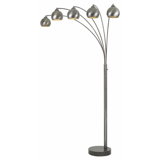 85" Height Metal Arc Lamp in Antique Silver