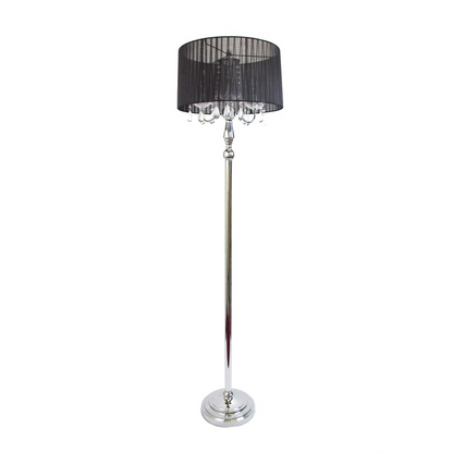 Trendy Romantic Sheer Shade Floor Lamp with Hanging Crystals