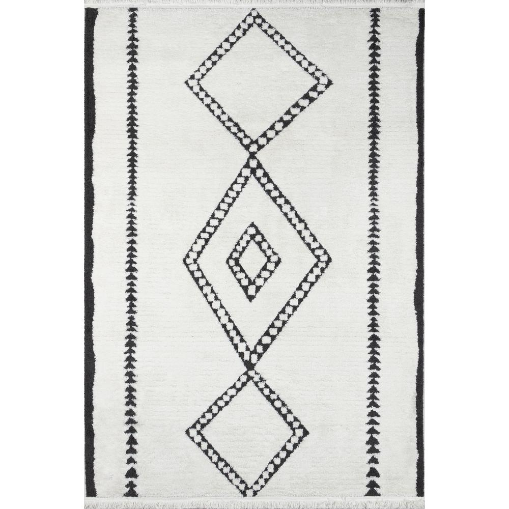 Contemporary Rectangle Area Rug, Ivory, 7'6" X 9'6"