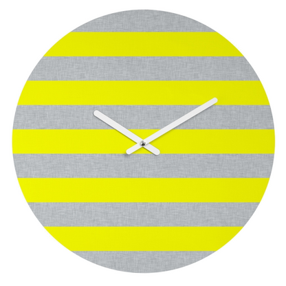 YELLOW LINES WALL CLOCK