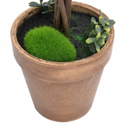 vidaXL Artificial Boxwood Plants 2 pcs with Pots Ball Shaped Green 13"