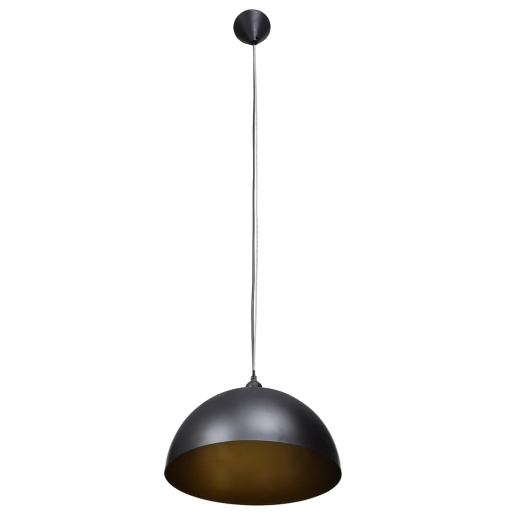 vidaXL Ceiling Lamp 2 pcs Height-adjustable Semi-spherical Black