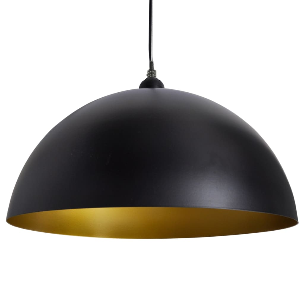 vidaXL Ceiling Lamp 2 pcs Height-adjustable Semi-spherical Black