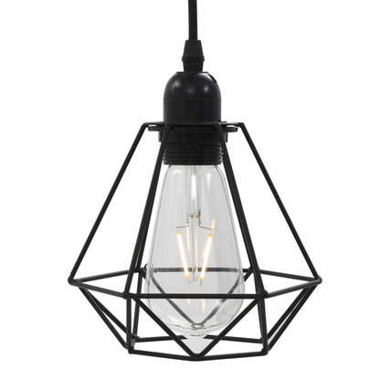 vidaXL Ceiling Lamp with Diamond Design Black 3 x E27 Bulbs