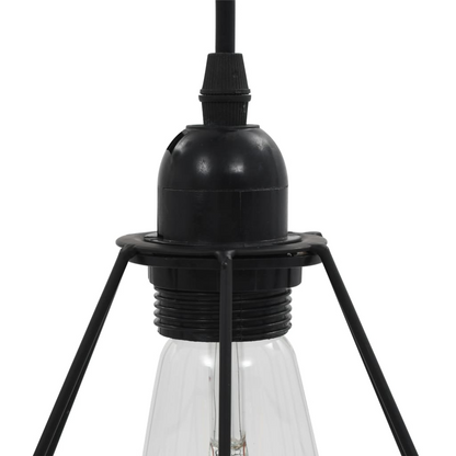 vidaXL Ceiling Lamp with Diamond Design Black 3 x E27 Bulbs