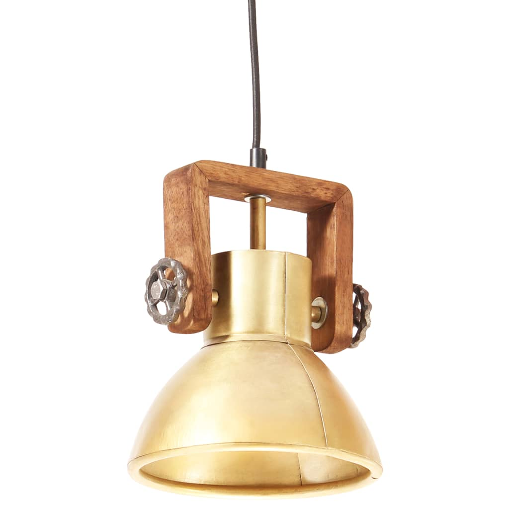 vidaXL Industrial Hanging Lamp 25 W Brass Round 19 cm E27