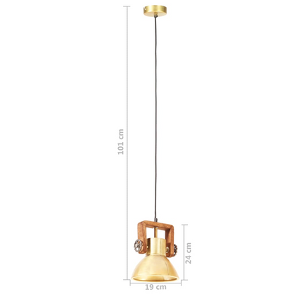 vidaXL Industrial Hanging Lamp 25 W Brass Round 19 cm E27