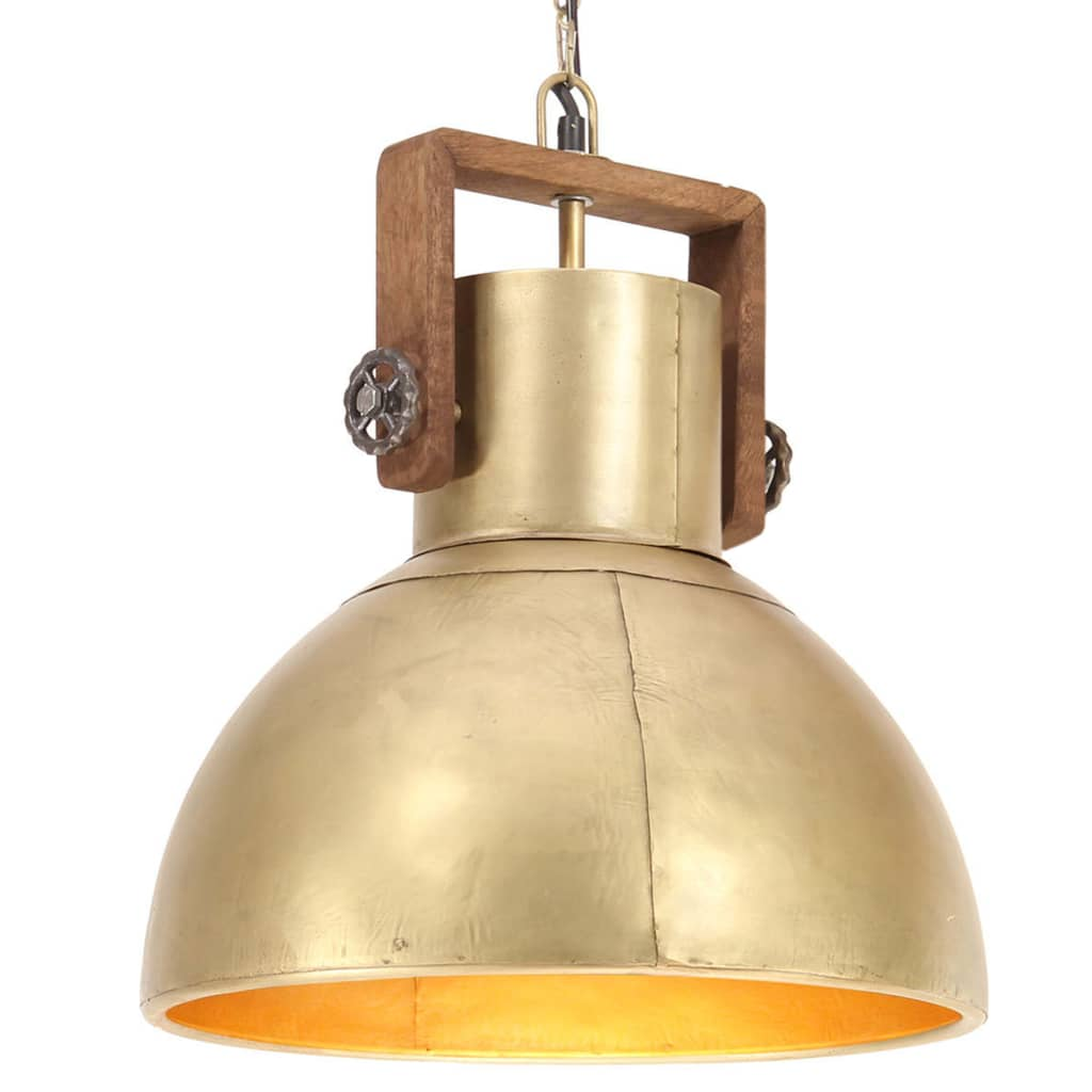 vidaXL Industrial Hanging Lamp 25 W Brass Round 40 cm E27