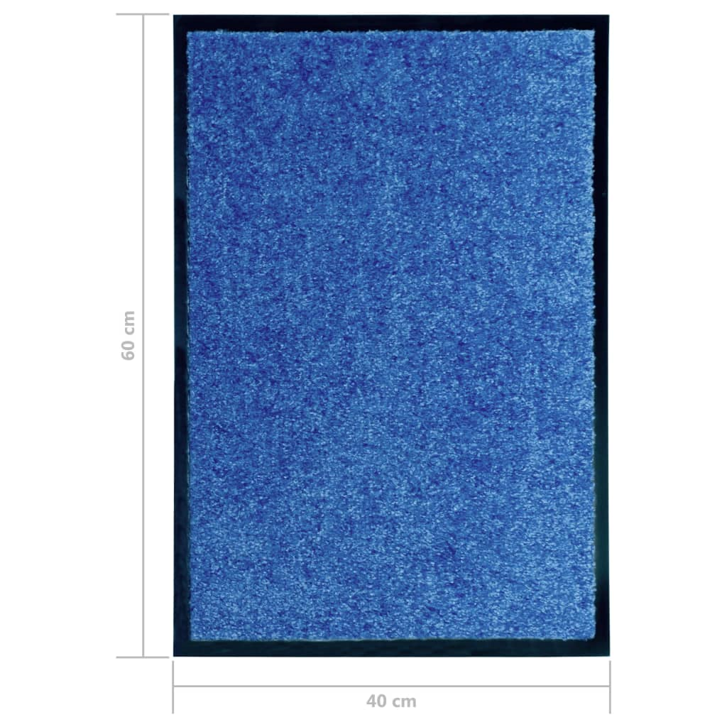 vidaXL Doormat Washable Blue 40x60 cm