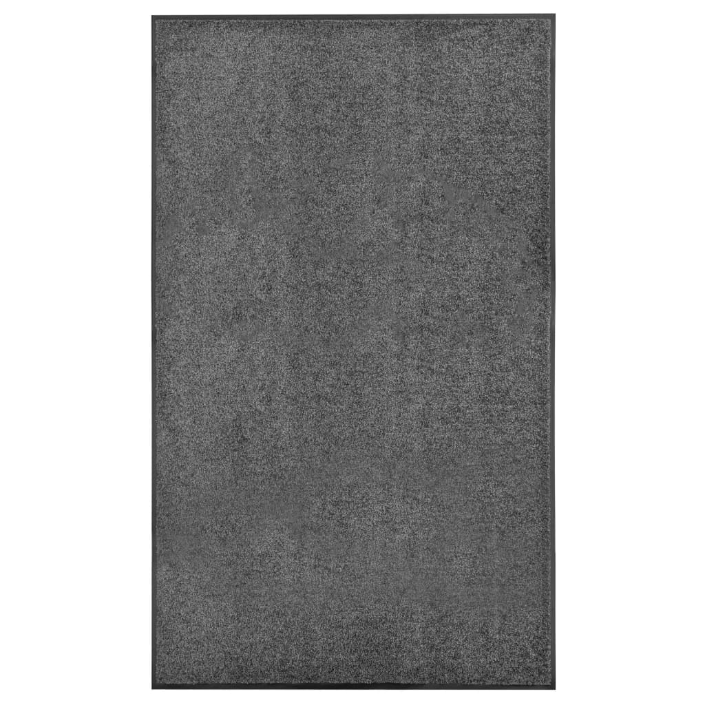 vidaXL Doormat Washable Anthracite 90x150 cm