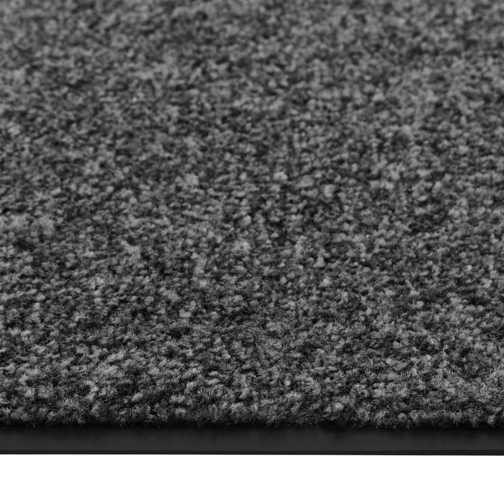 vidaXL Doormat Washable Anthracite 90x150 cm