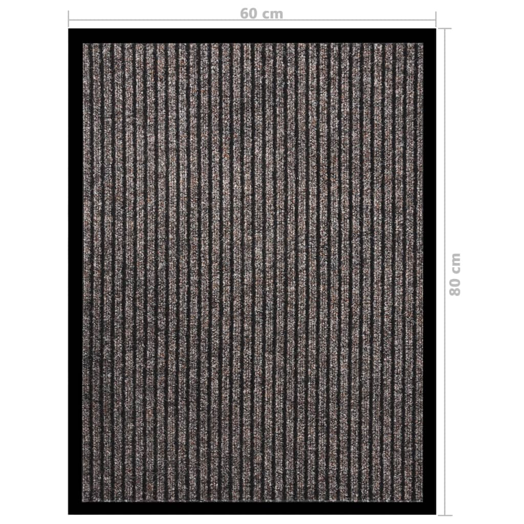 vidaXL Doormat Striped Beige 60x80 cm