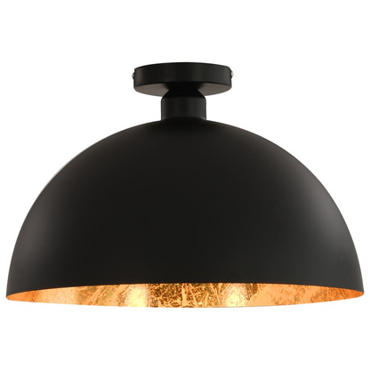 vidaXL Ceiling Lamps 2 pcs Black and Gold Semi-spherical E27