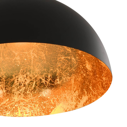 vidaXL Ceiling Lamps 2 pcs Black and Gold Semi-spherical E27