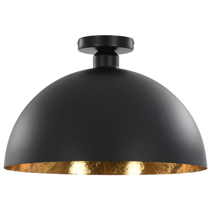 vidaXL Ceiling Lamps 2 pcs Black and Gold Semi-spherical E27