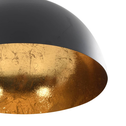 vidaXL Ceiling Lamps 2 pcs Black and Gold Semi-spherical E27