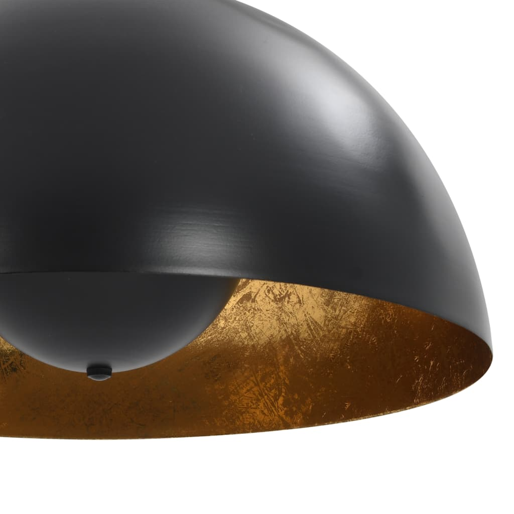 vidaXL Ceiling Lamps 2 pcs Black and Gold Semi-spherical 40 cm E27