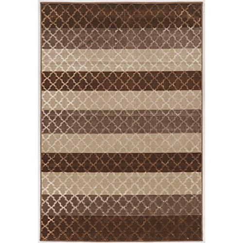 EvolutionTrellisStripesBeige&Brown 5x7.6, Rug