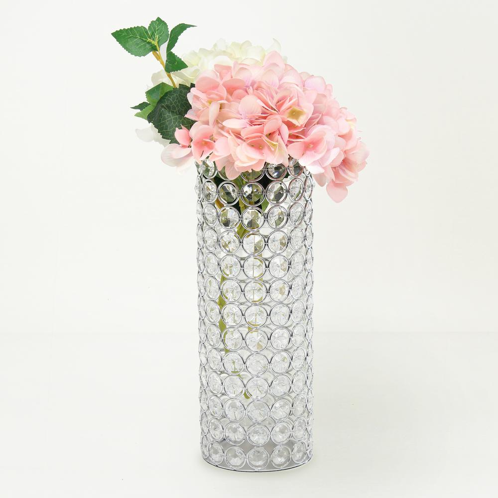 Elipse Crystal  Decorative Vase, 11.25 Inch, Chrome