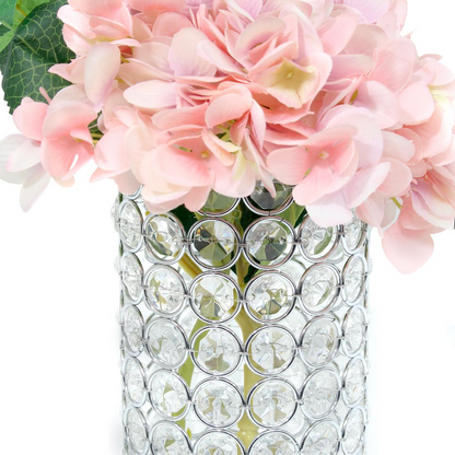 Elipse Crystal  Decorative Vase, 11.25 Inch, Chrome