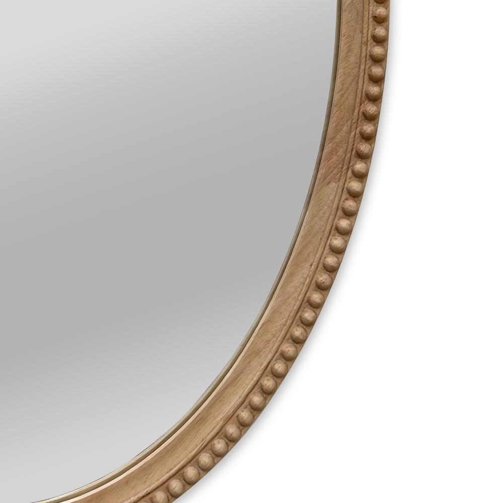 CHLOE's Reflection Contemporary Maple Wood Finish Oval Textured Framed Wall Mirror 32" Height