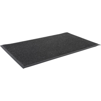 Genuine Joe Ultraguard Berber Heavy Traffic Mat - Hard Floor, Indoor, Outdoor - 72" Length x 48" Width - Rubber - Charcoal Black - 1Each