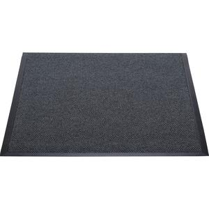 Genuine Joe Ultraguard Berber Heavy Traffic Mat - Hard Floor, Indoor, Outdoor - 72" Length x 48" Width - Rubber - Charcoal Black - 1Each