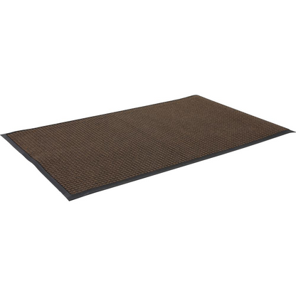 Genuine Joe Waterguard Floor Mat - Floor - 10 ft Length x 36" Width - Rectangular - Rubber - Brown - 1Each