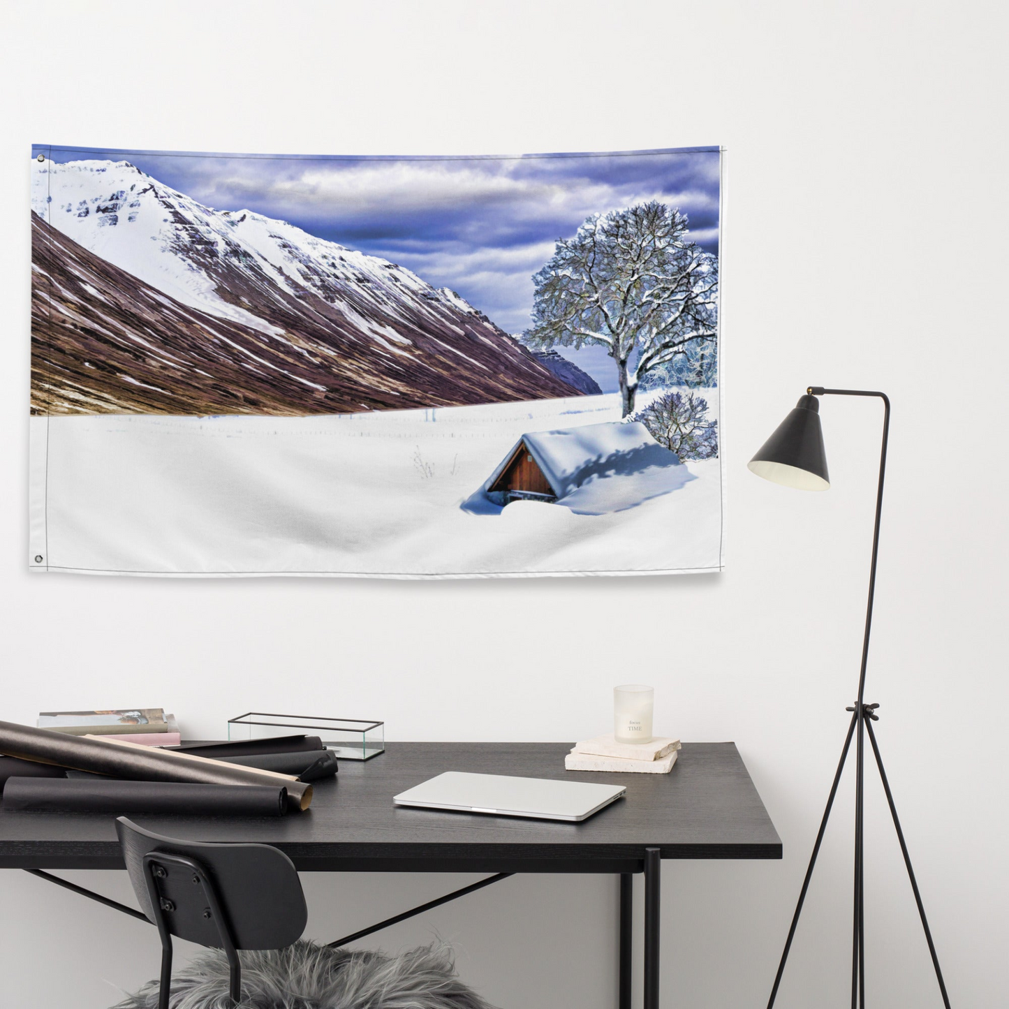 Snow Painting Flag Tapestry