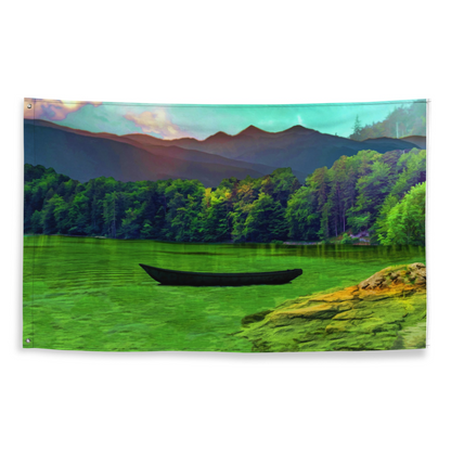 Lake Painting Flag Tapestry