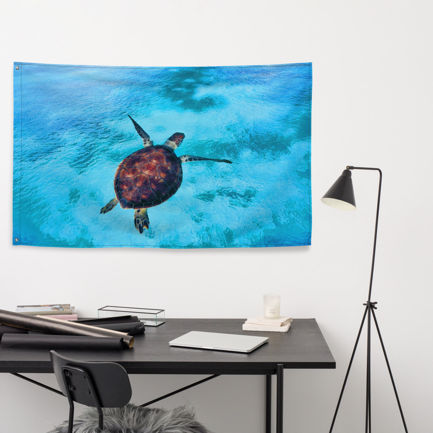 Sea Turtle Painting Flag Tapestry