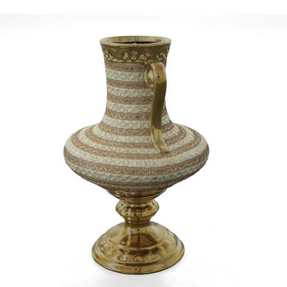 Golden Floral Vase in Gold, Amber , White color