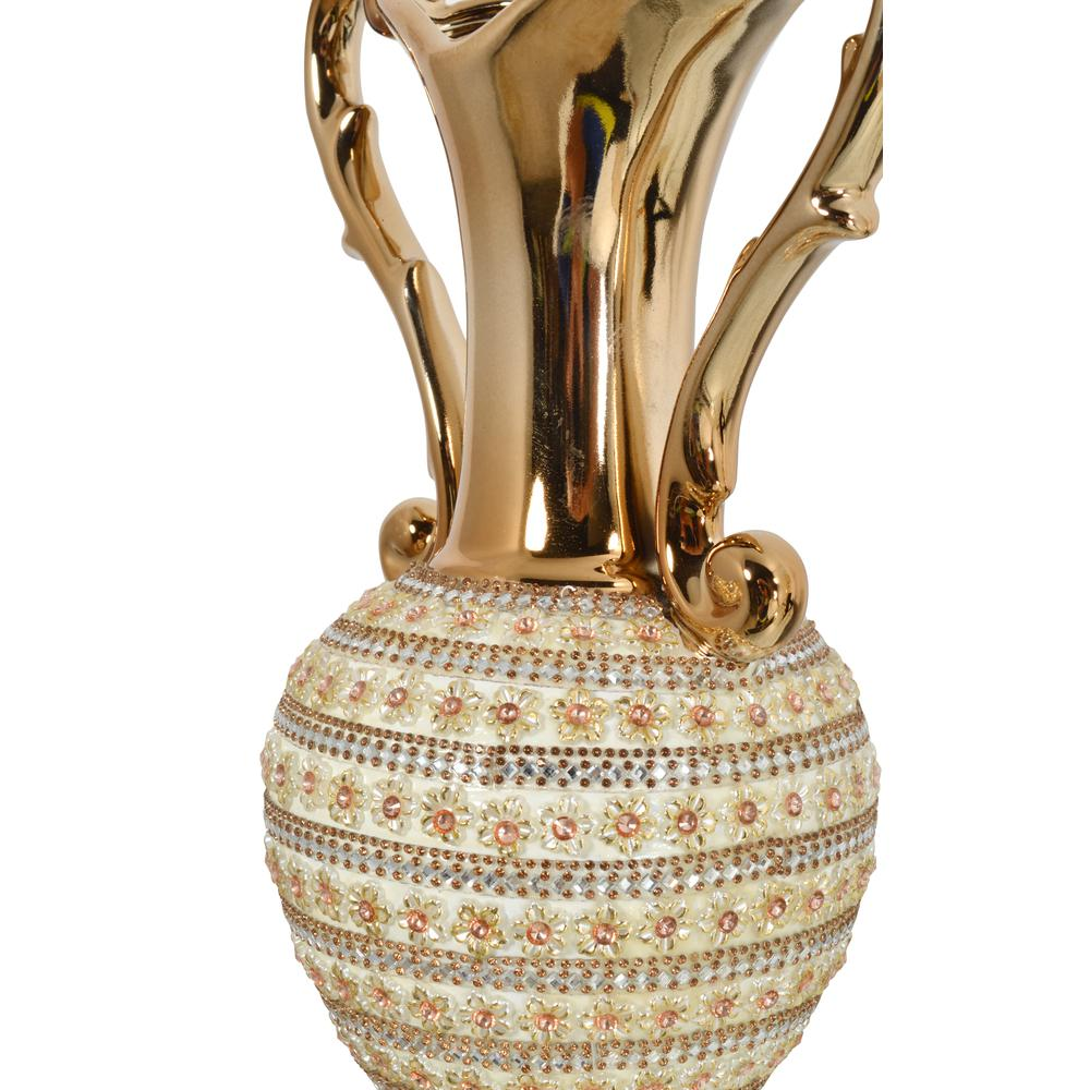 Amber Floral Trophy Vase