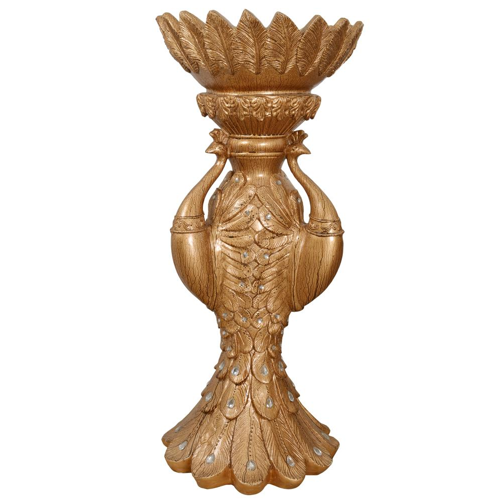 Copper Drizzle Large Peacock Vase