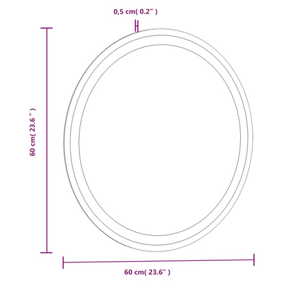 vidaXL LED Bathroom Mirror 23.6" Round