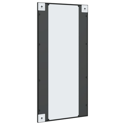 vidaXL Wall Mirror Black 19.7"x39.4" Rectangle Iron