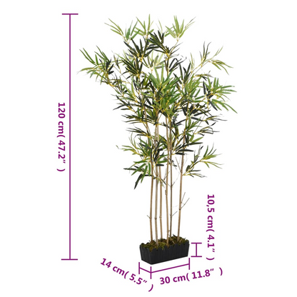 vidaXL Artificial Bamboo Tree 552 Leaves 120 cm Green