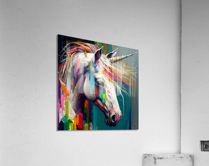 Unicorn Colored palette knife oil painting Abstract by Goldfishwallart