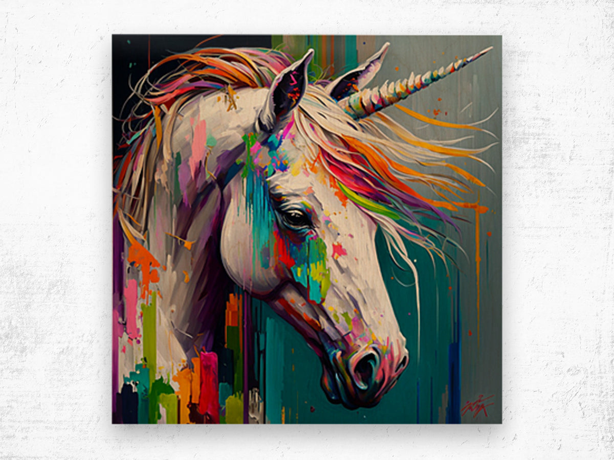 Unicorn Colored palette knife oil painting Abstract by Goldfishwallart