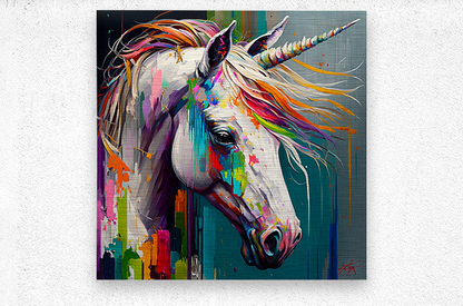 Unicorn Colored palette knife oil painting Abstract by Goldfishwallart